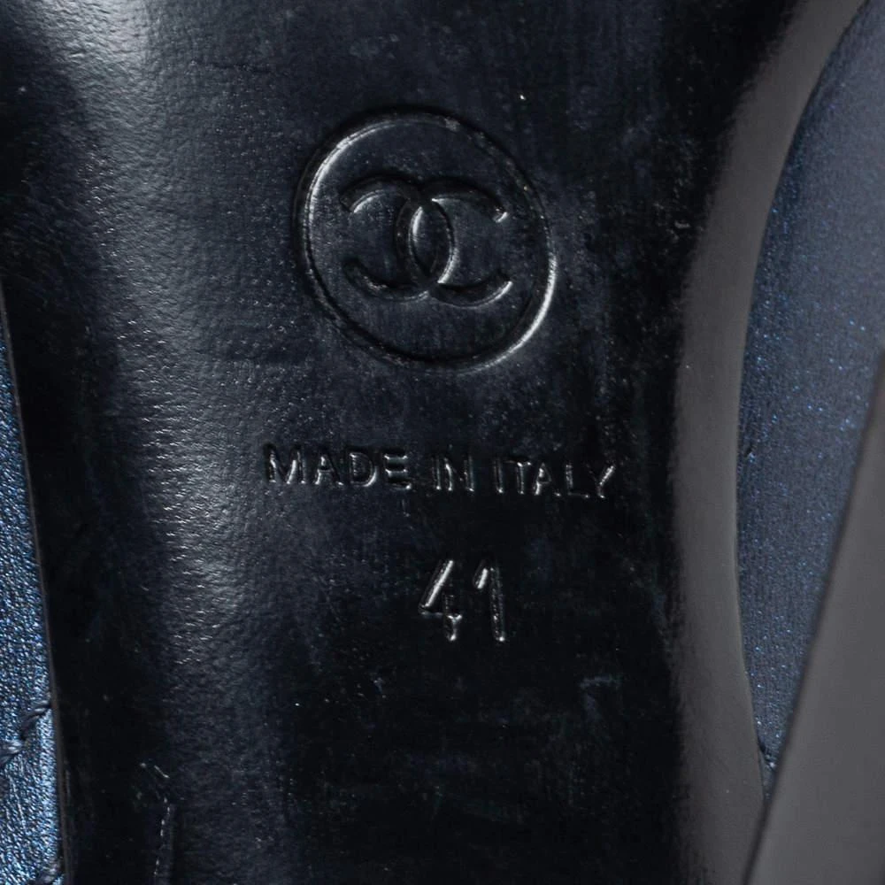 Chanel Navy Blue/Black Suede And Leather Ankle  Boots Size 41 商品
