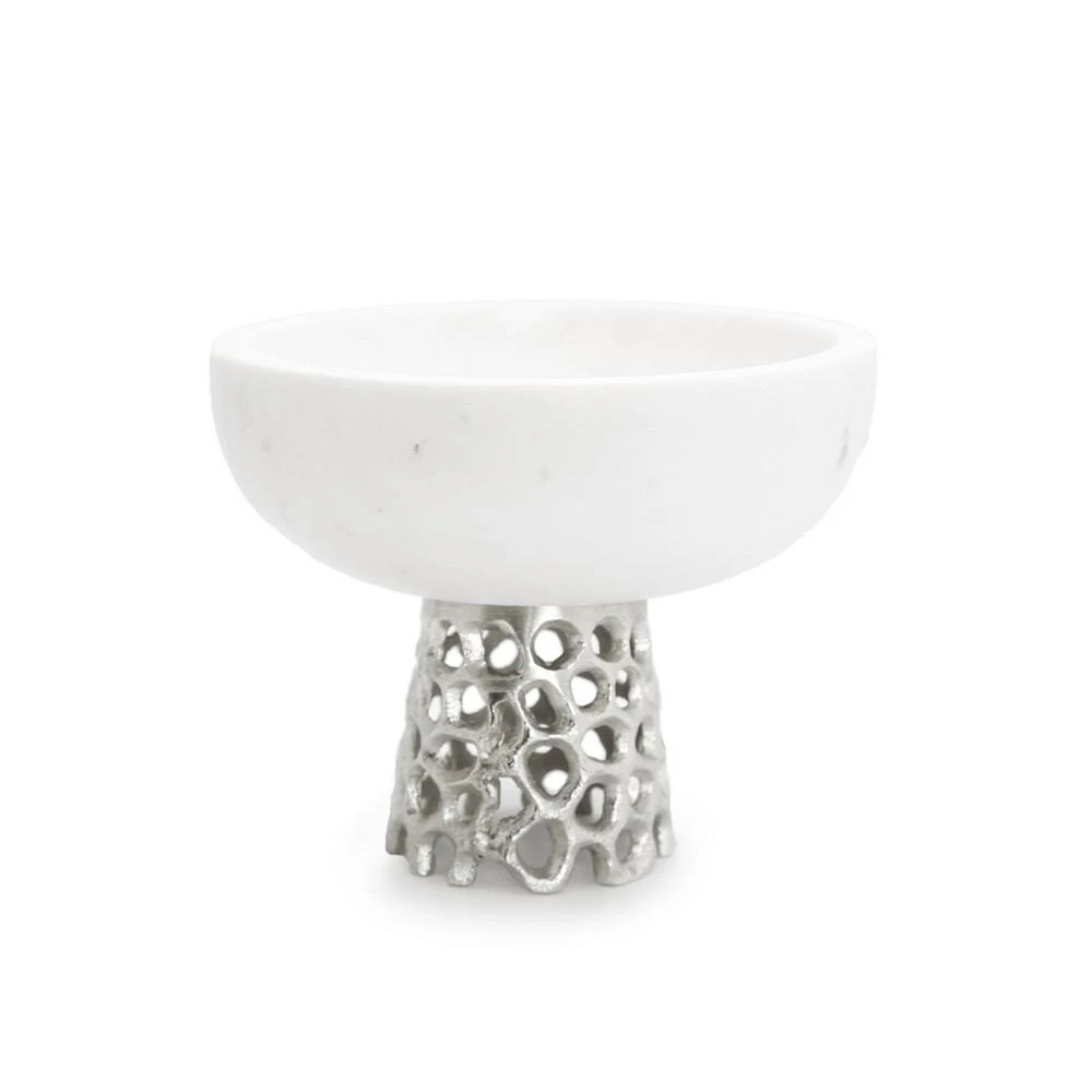 商品Classic Touch|Marble Bowl with Web Design Metal Base, 7" x 5.75",价格¥1002,第3张图片详细描述
