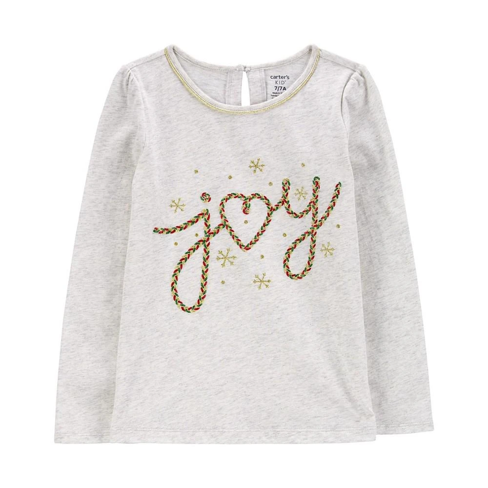 商品Carter's|Big Girls Christmas Joy Jersey T-shirt,价格¥98,第1张图片