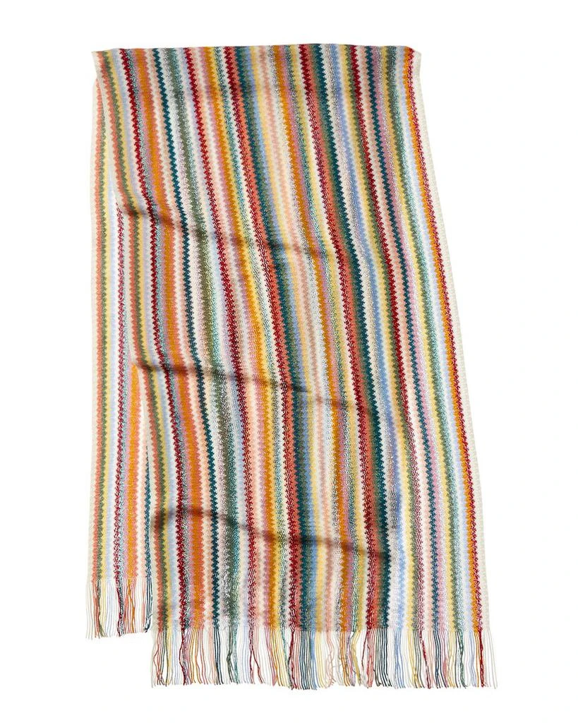 商品Missoni|Wool-Blend Scarf, White,价格¥561,第2张图片详细描述