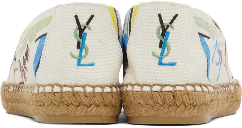 商品Yves Saint Laurent|灰白色印花草编鞋,价格¥4500,第4张图片详细描述