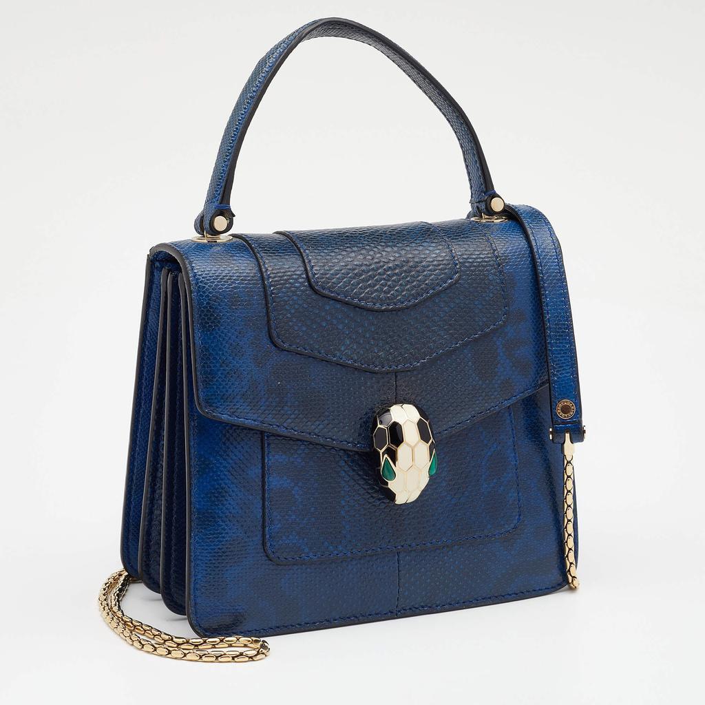 商品[二手商品] BVLGARI|Bvlgari Blue Karung Serpenti Forever Flap Top Handle Bag,价格¥16086,第5张图片详细描述
