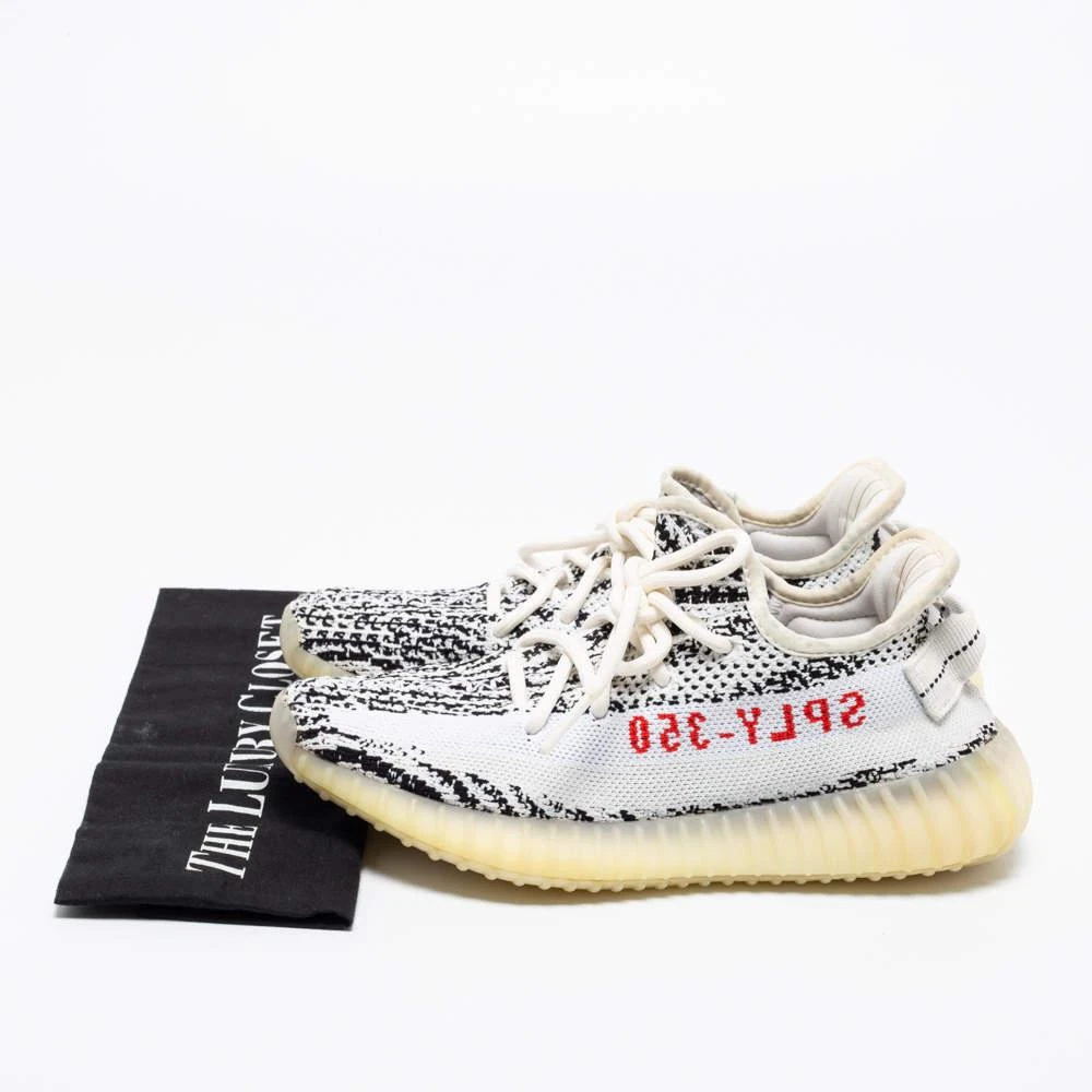 Yeezy x adidas White/Black Knit Fabric Boost 350 V2 Zebra Sneakers Size 37 1/3 商品