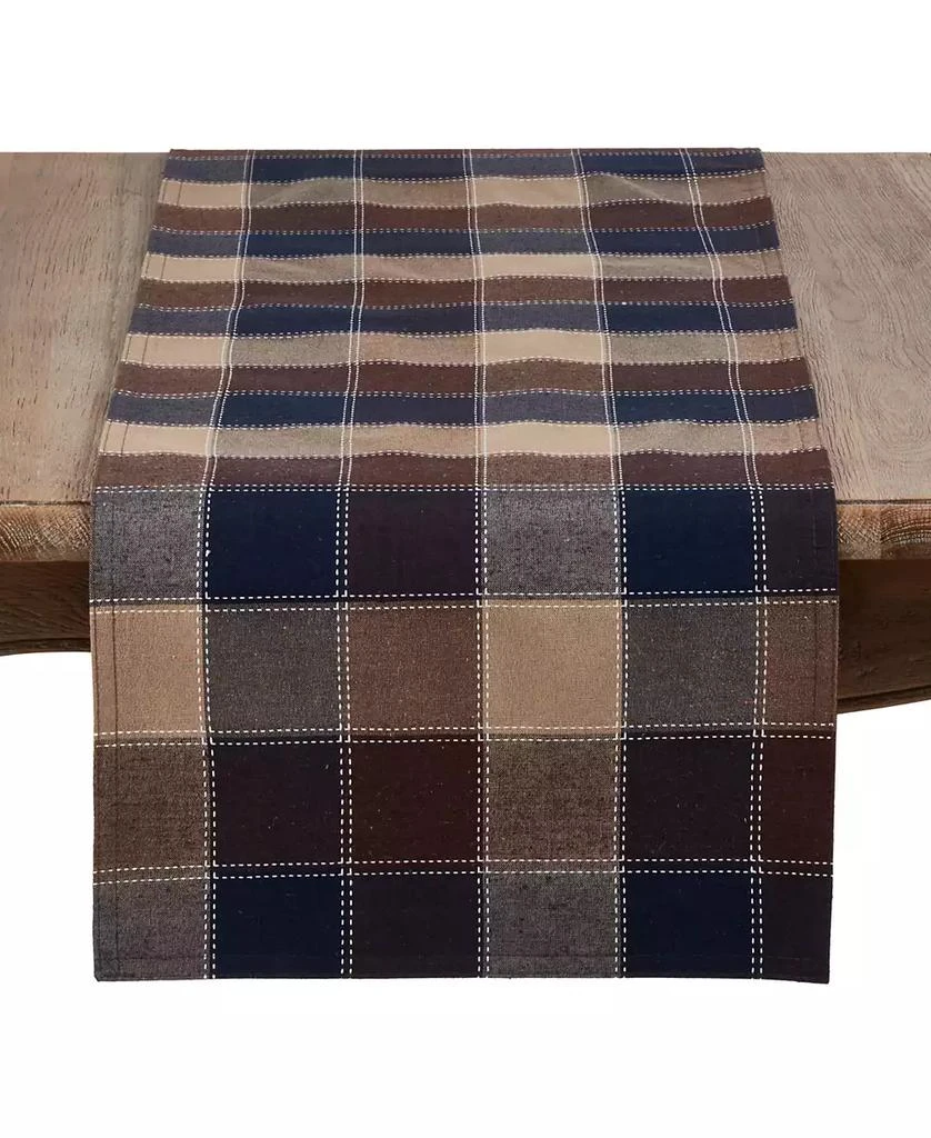 商品Saro Lifestyle|Stitched Plaid Cotton Blend Table Runner,价格¥165,第1张图片