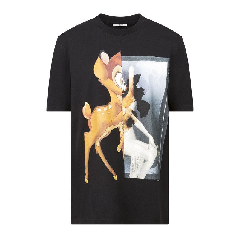 商品Givenchy|【预售3-7天】纪梵希  经典款女士纯棉圆领印花小鹿短袖T恤 （2色可选）BW700D304U-001,价格¥37476,第1张图片