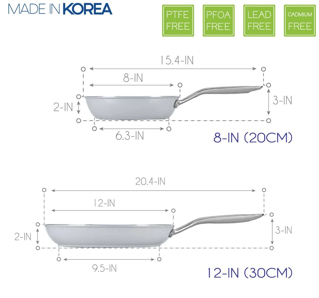 商品TECHEF|CeraTerra - 8 and 12 Inch Frying Pan Set,价格¥435,第4张图片详细描述