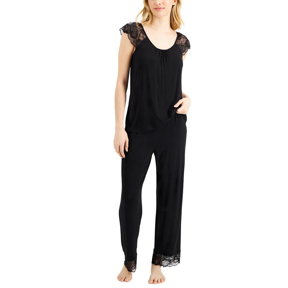 Cotton Lace-Trim Pajama Set, Created for Macy's商品第1张图片规格展示