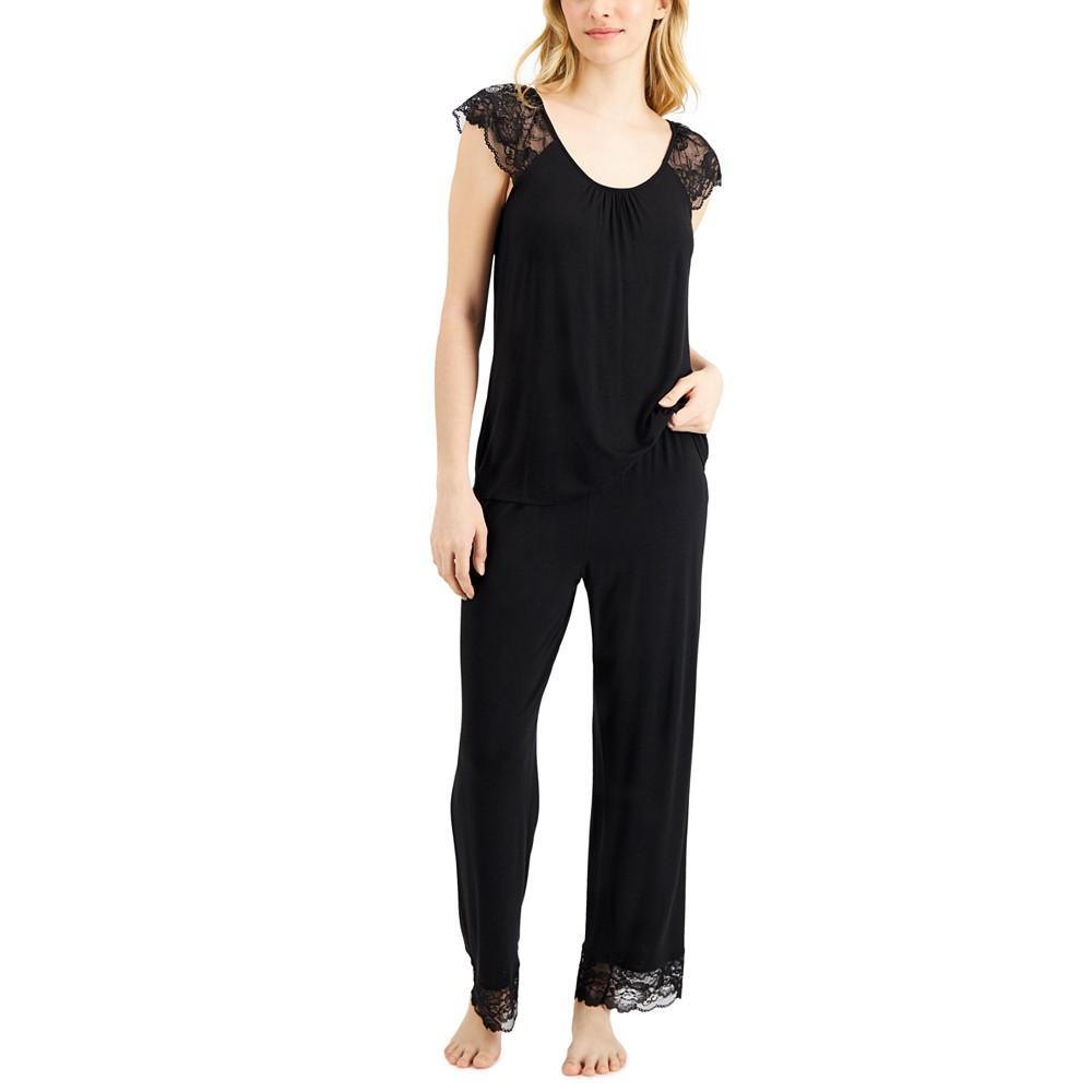 商品Charter Club|Cotton Lace-Trim Pajama Set, Created for Macy's,价格¥162,第1张图片