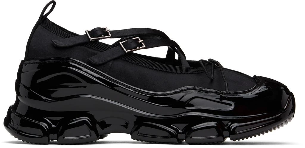 商品Simone Rocha|黑色 Classic Criss Cross Tracker 芭蕾鞋,价格¥8377,第1张图片