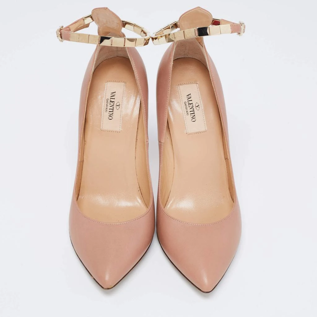 商品[二手商品] Valentino|Valentino Beige Leather Ankle Strap Pumps Size 38,价格¥2560,第3张图片详细描述