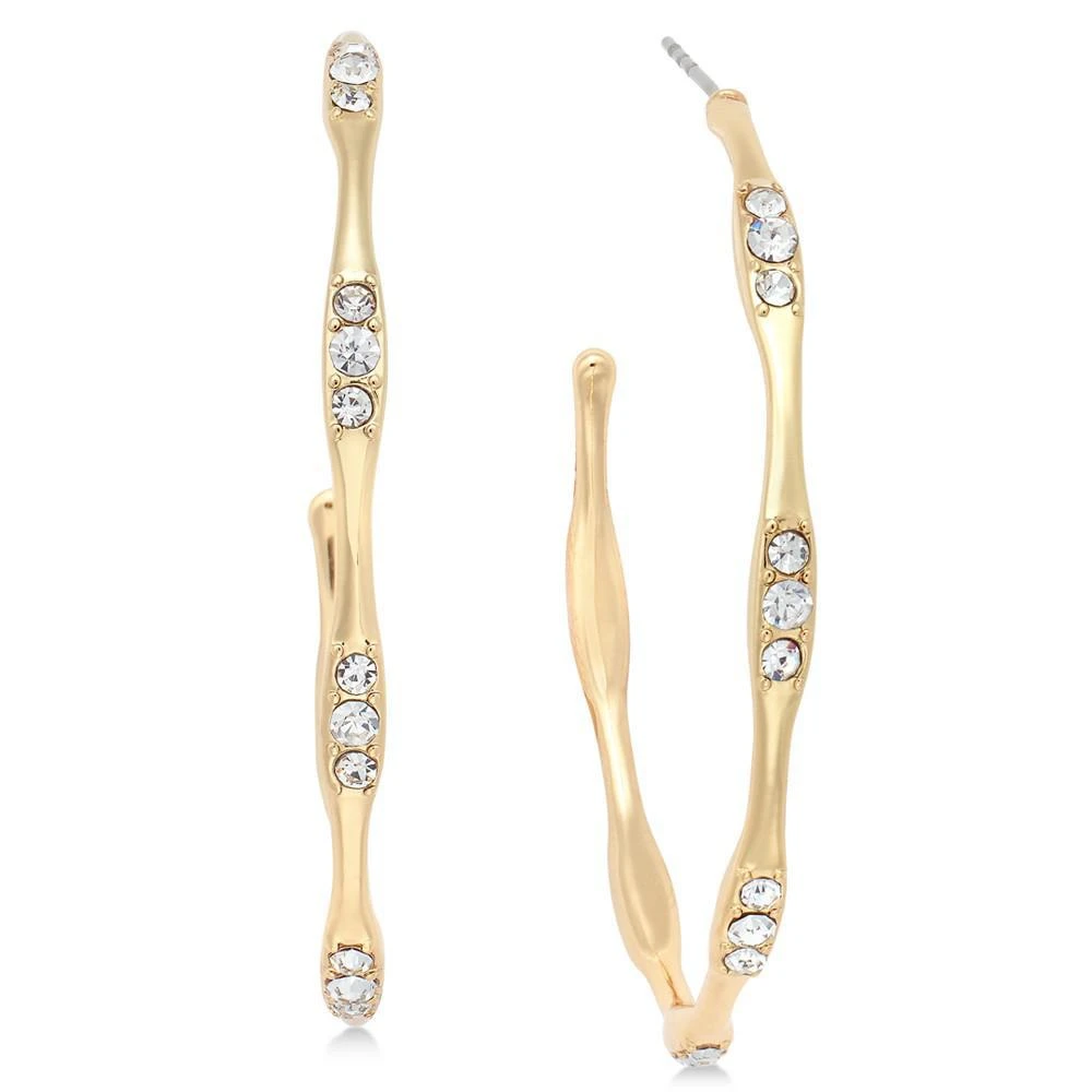 商品INC International|INC Large 2" Gold-Tone Crystal-Accent Hoop Earrings, Created for Macy's,价格¥79,第1张图片