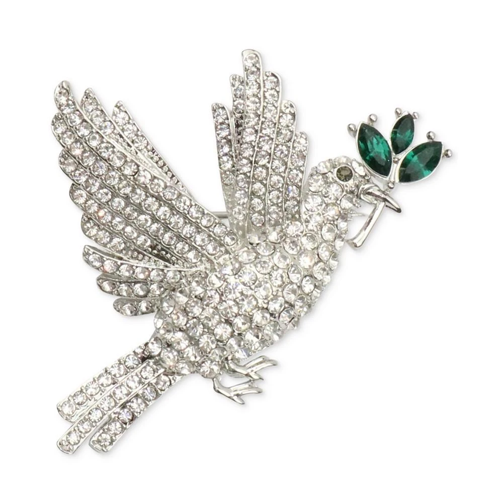 商品Charter Club|Silver-Tone Mixed Crystal Dove with Olive Branch Pin, Created for Macy's,价格¥66,第1张图片