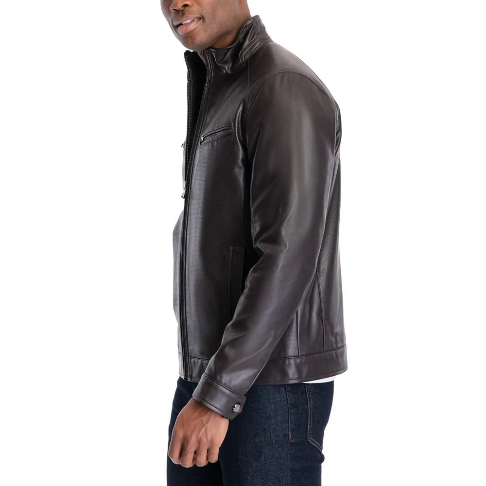 商品Michael Kors|Men's Perforated Faux Leather Moto Jacket, Created for Macy's,价格¥1004,第5张图片详细描述