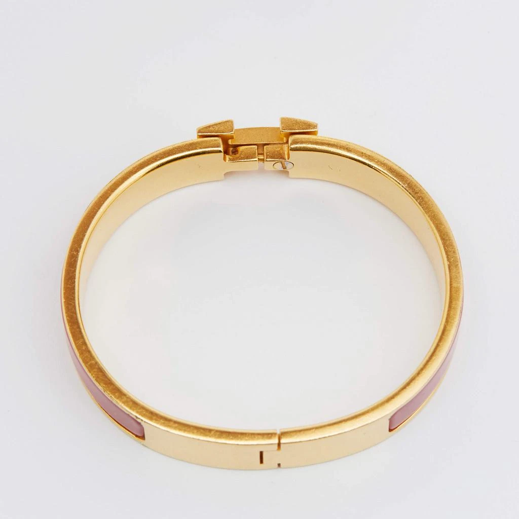 商品[二手商品] Hermes|Hermes Clic H Red Enamel Gold Plated Narrow Bracelet,价格¥2276,第5张图片详细描述