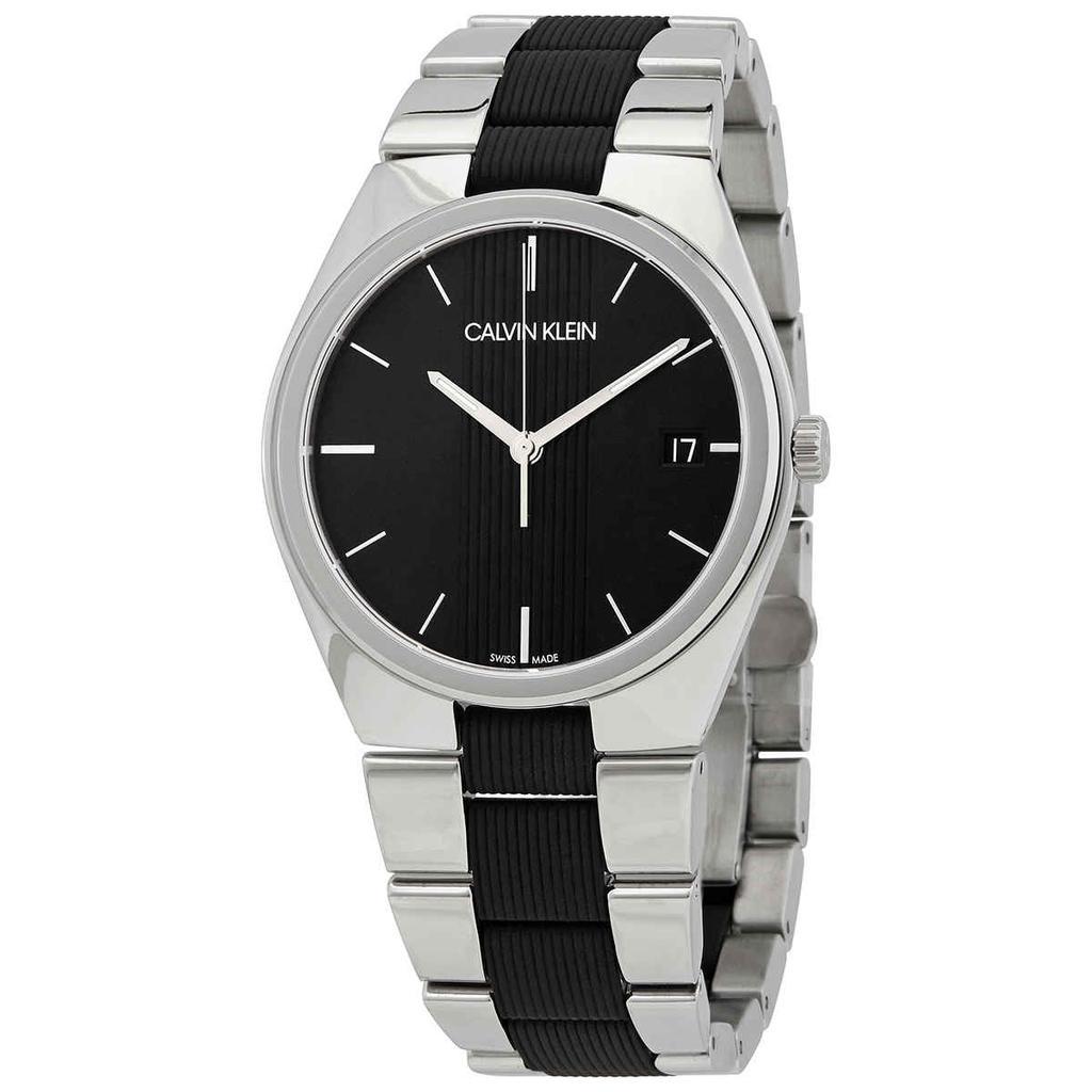 商品Calvin Klein|Calvin Klein Contra Quartz Black Dial Mens Watch K9E211B1,价格¥372,第1张图片