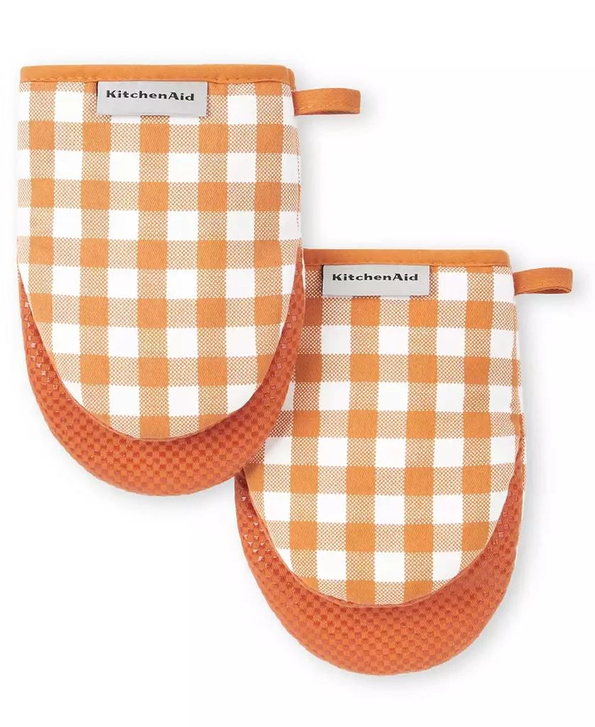 商品KitchenAid|Gingham Mini Oven Mitt 2-Pack Set, 5.5" x 8",价格¥149,第1张图片