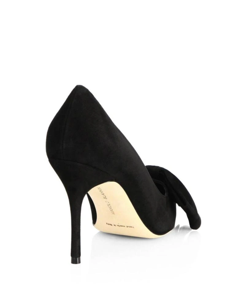 商品Manolo Blahnik|Beccara 90 Bow Suede Point Toe Pumps,价格¥2383,第2张图片详细描述