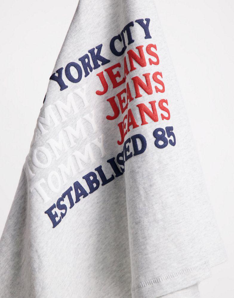Tommy Jeans NYC logo crop t-shirt in grey商品第4张图片规格展示