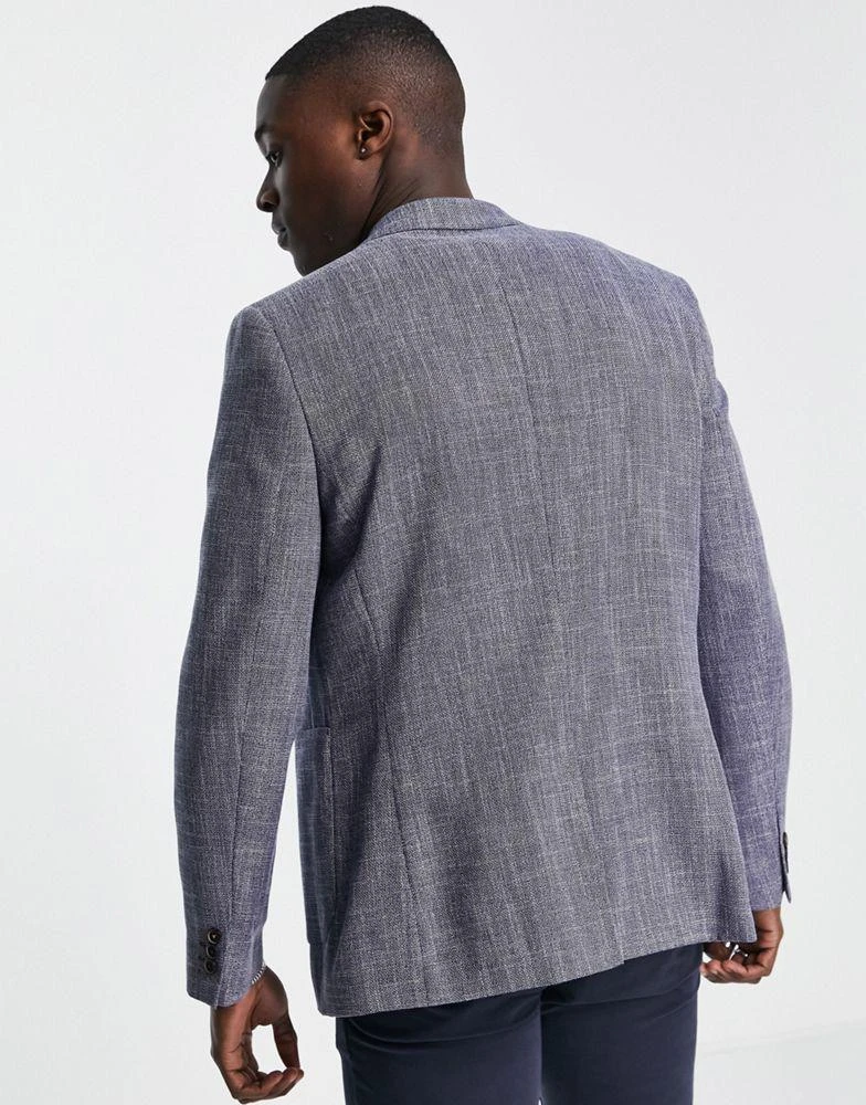 商品Burton Menswear|Burton textured blazer in mid blue,价格¥352,第3张图片详细描述