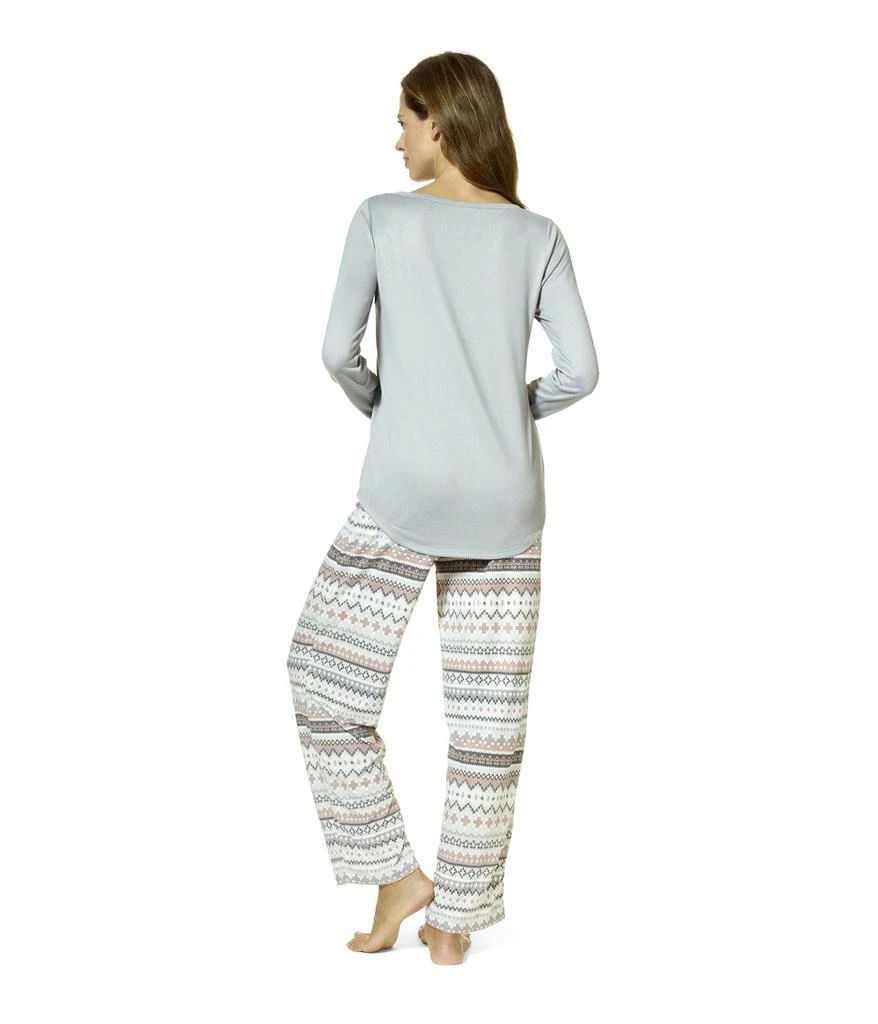 商品Hue|Feline Fair Isle Brushed Loose Knit Pajama Set,价格¥217,第2张图片详细描述