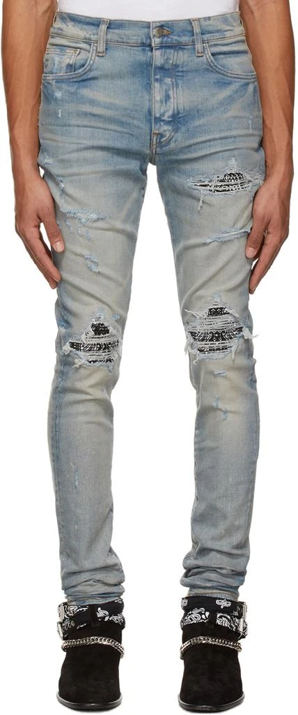 商品AMIRI|Blue & Taupe MX1 Bandana Jeans,价格¥5275,第1张图片