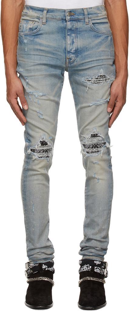 商品AMIRI|Blue & Taupe MX1 Bandana Jeans,价格¥7645,第1张图片