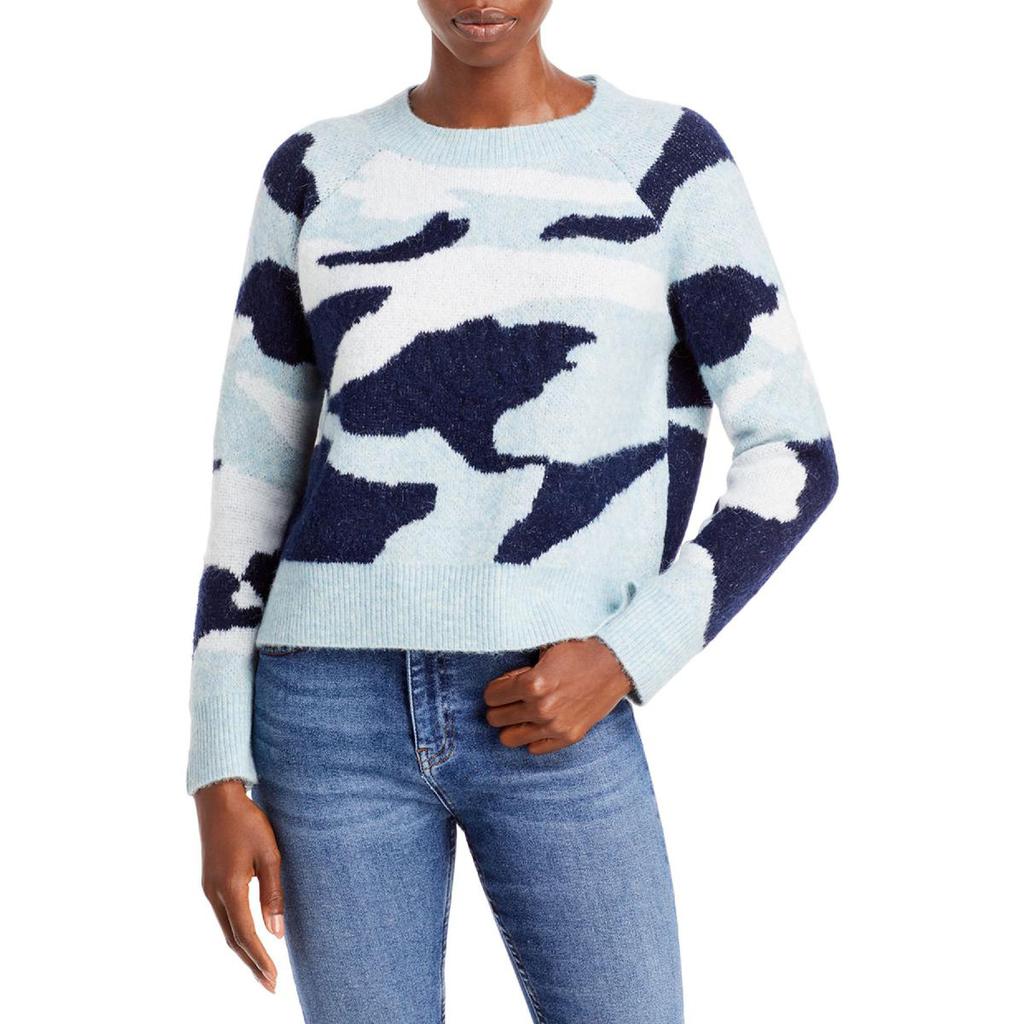 Aqua Womens Knit Camo Crewneck Sweater商品第1张图片规格展示