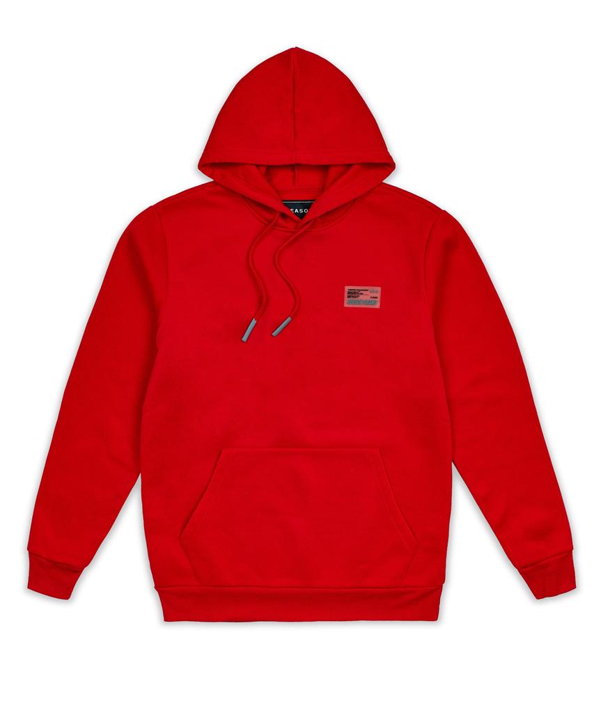 Basic Croyden Hoodie With Rubber Patch - Red商品第3张图片规格展示