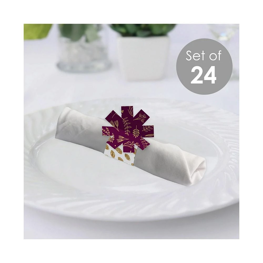 商品Big Dot of Happiness|Elegant Thankful for Friends Thanksgiving Party Paper Napkin Rings 24 Ct,价格¥112,第2张图片详细描述