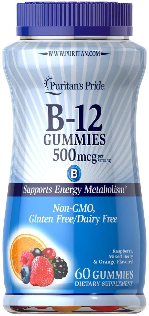 商品Puritan's Pride|Vitamin B12 Gummies 500 mcg, 60 Gummies,价格¥131-¥261,第1张图片