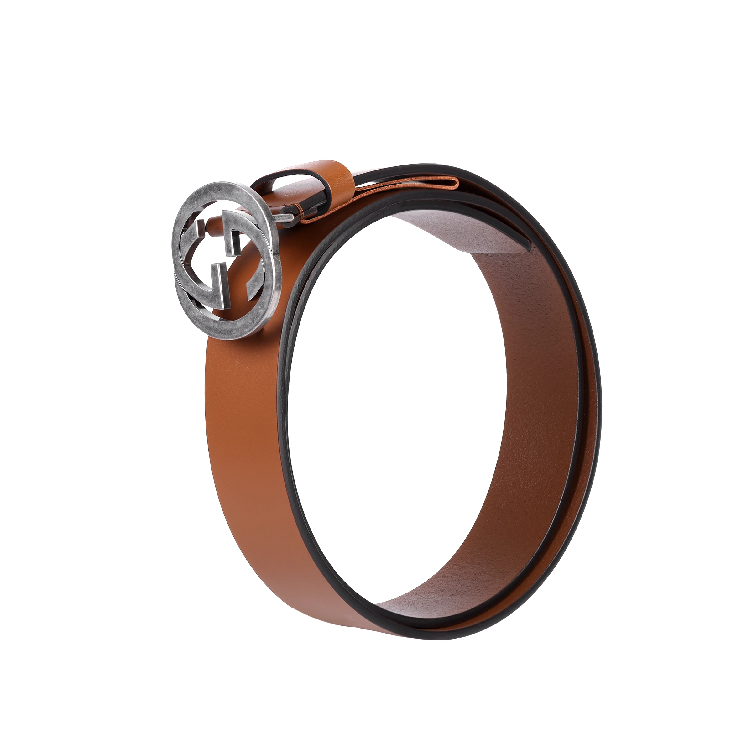 商品[国内直发] Gucci|古驰 时尚经典潮流平滑扣 皮带 男款 棕色 宽3.5cm,价格¥1661,第6张图片详细描述