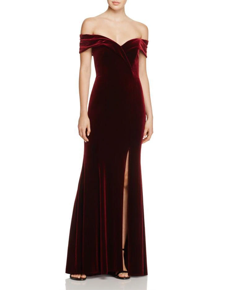 商品Avery G|Off-the-Shoulder Velvet Gown,价格¥1851,第1张图片