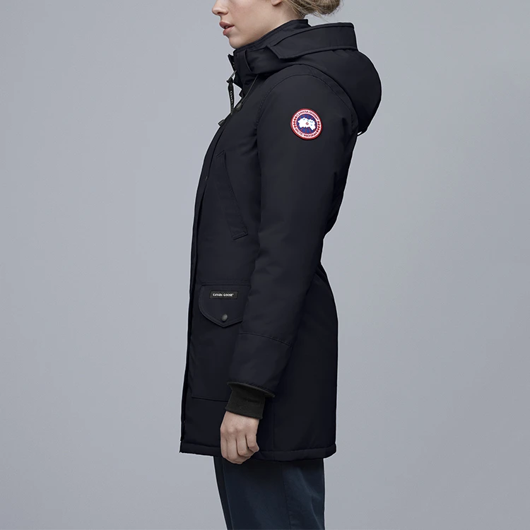 商品[国内直发] Canada Goose|[预售3天]加拿大鹅 Trillium系列 滑雪季 常规合身防风防水保暖纯色连帽含绒派克羽绒服 冬季 女款 深蓝色,价格¥7904,第4张图片详细描述