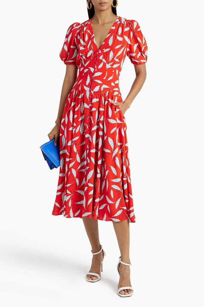 商品Diane von Furstenberg|Cordelia shirred printed crepe midi dress,价格¥1127,第2张图片详细描述