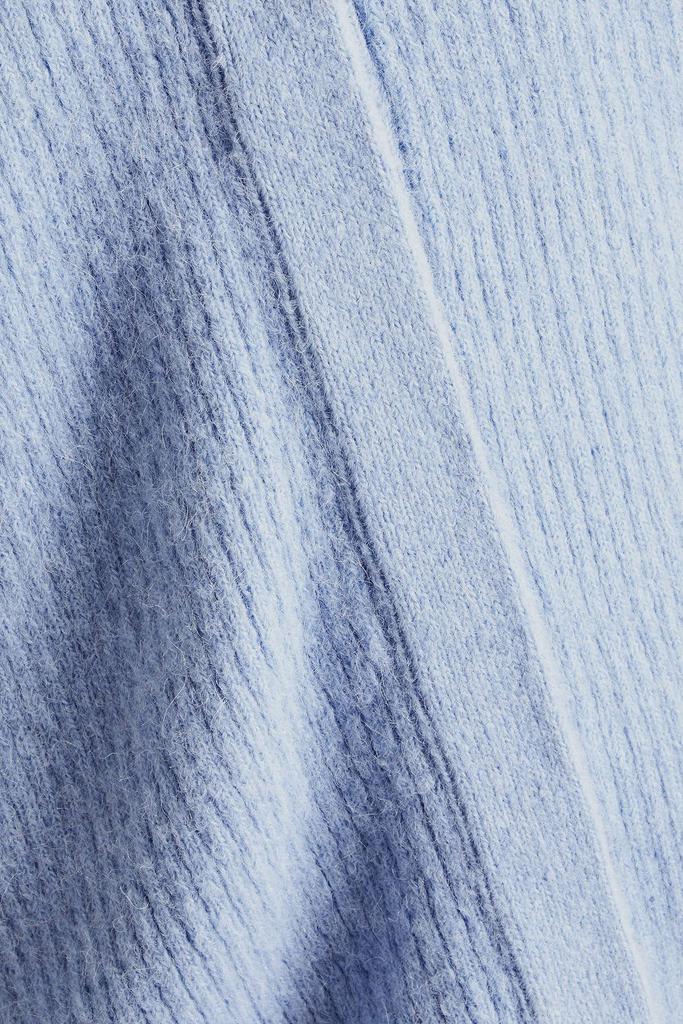 Ribbed and pointelle-knit alpaca-blend cardigan商品第4张图片规格展示