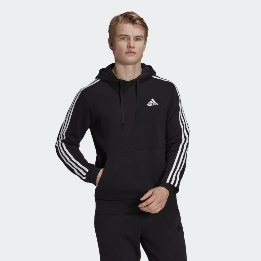 商品Adidas|Men's adidas Essentials Fleece 3-Stripes Hoodie,价格¥378,第2张图片详细描述