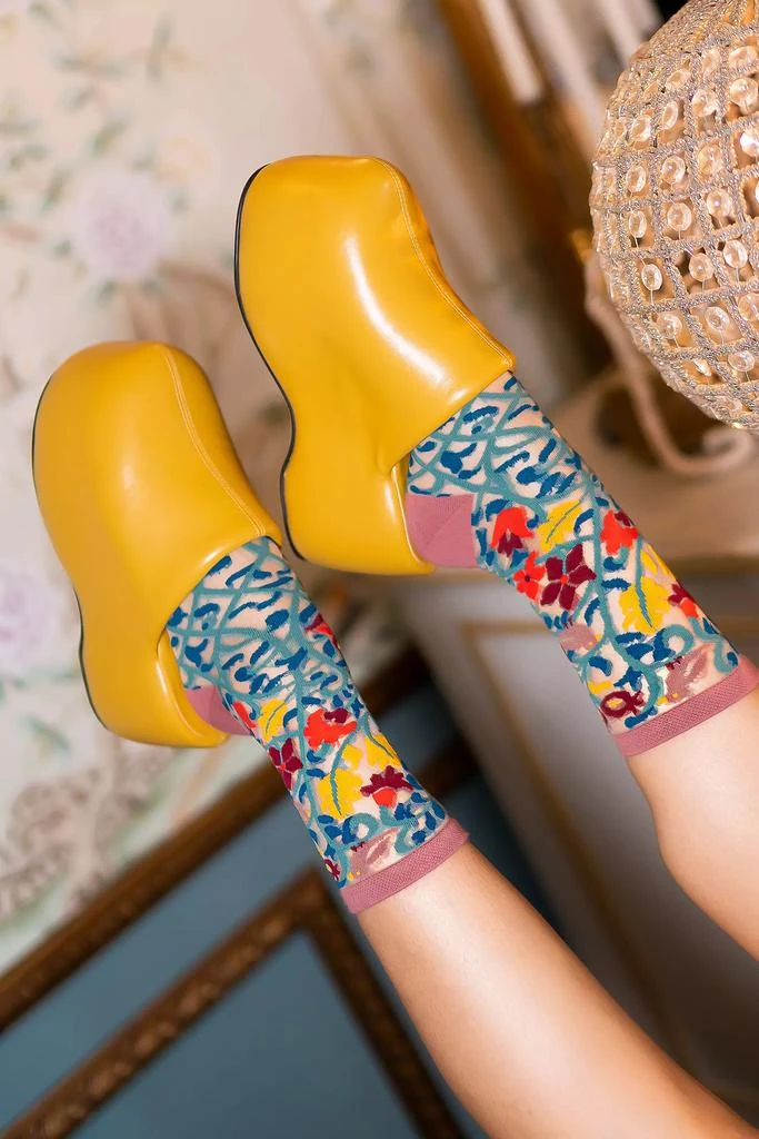 商品Sock Candy|Sock Candy Tapestry Vines Sheer Crew Sock,价格¥133,第2张图片详细描述