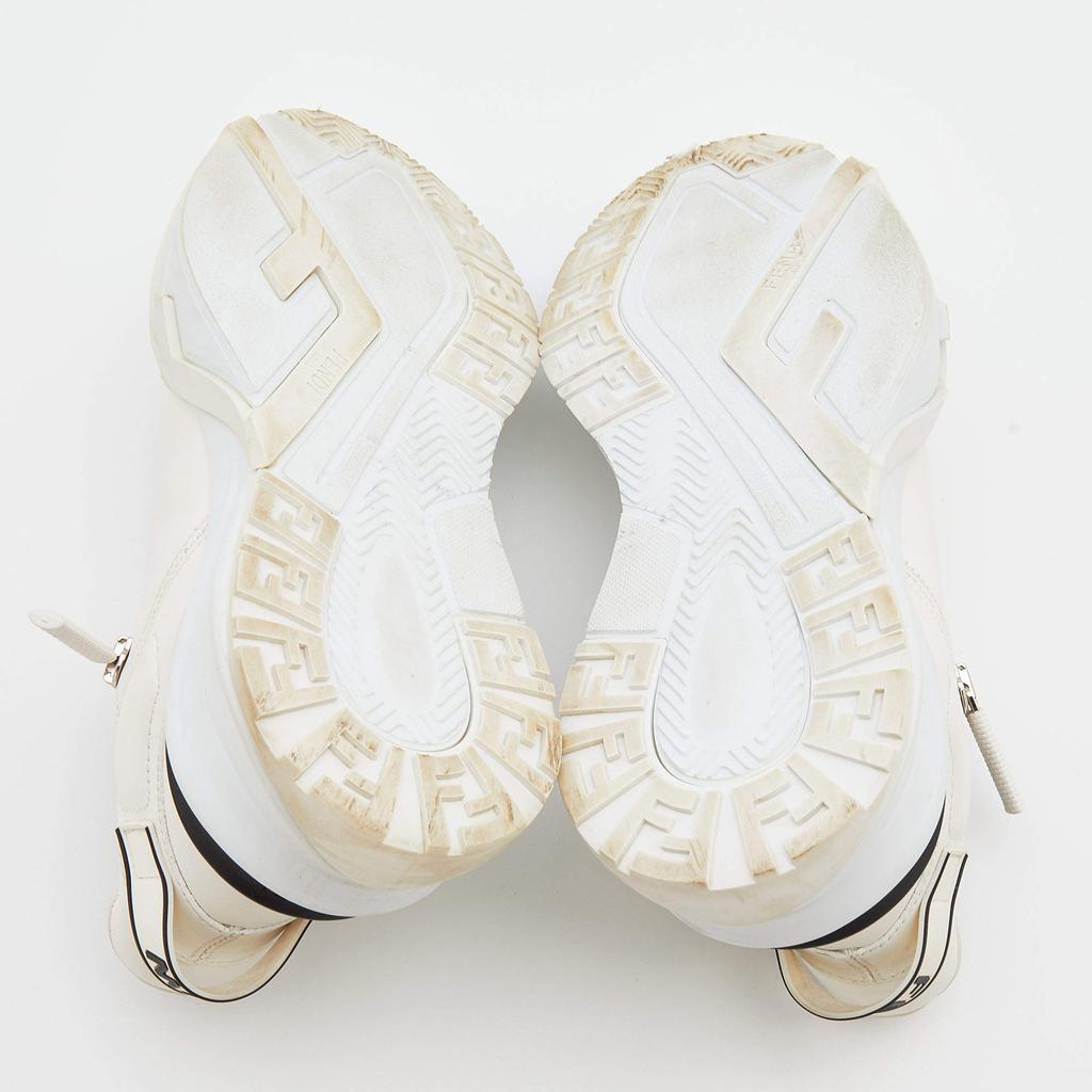 Fendi Off White Leather Fendi Flow Sneakers Size 38.5商品第6张图片规格展示