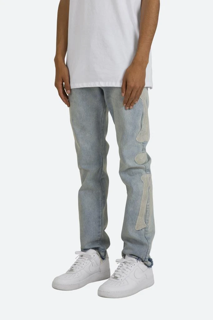 D199 Skeleton Straight Denim - Blue/White 商品