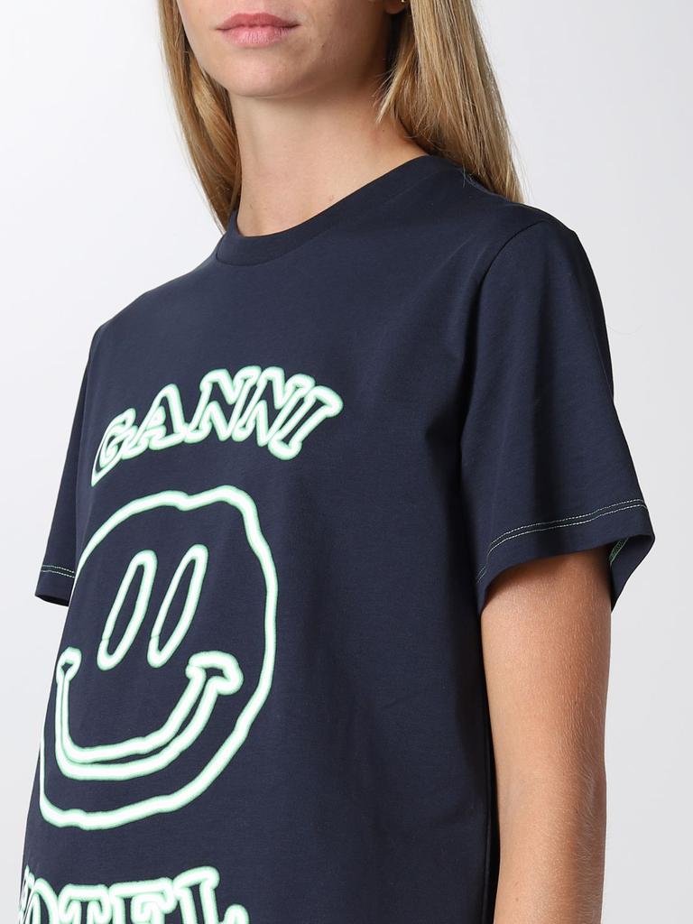 Ganni cotton t-shirt with Smile print商品第4张图片规格展示