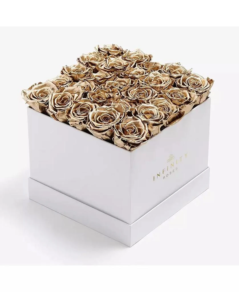 商品Infinity Roses|Square Box of 25 Gold Real Roses Preserved to Last Over A Year, Extra Large,价格¥2056,第1张图片