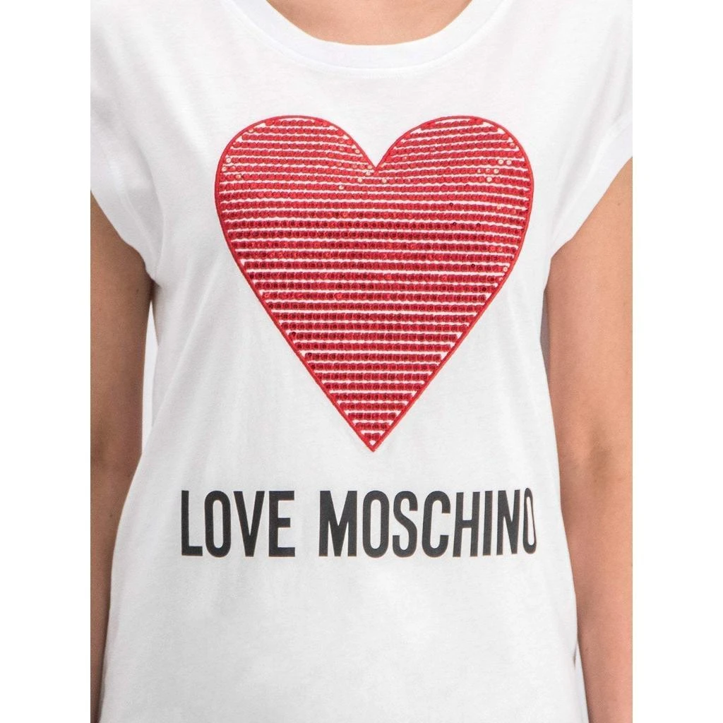 商品Moschino|Love Moschino heart embossed stitching logo  Tops & T-Shirt,价格¥776,第3张图片详细描述