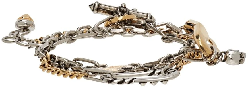 商品Alexander McQueen|Silver & Gold Safety Pin Bracelet,价格¥2370,第5张图片详细描述