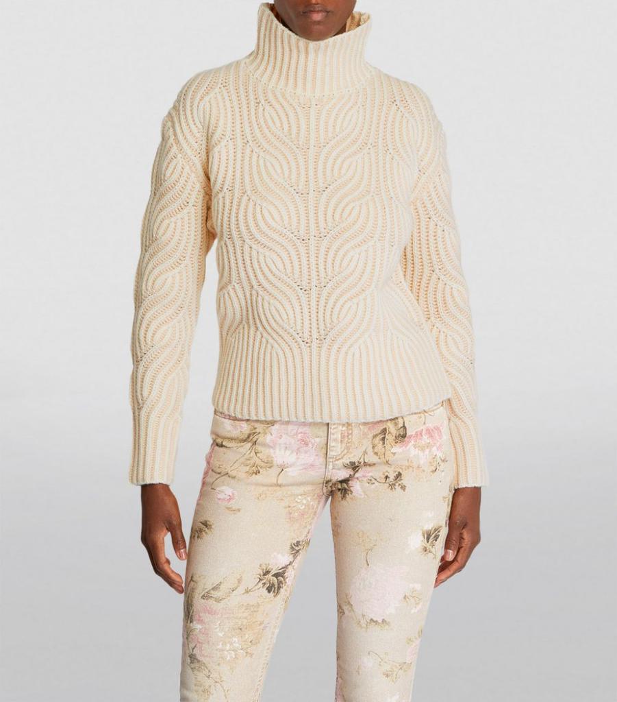 商品Zimmermann|Cable Knit Cosmic Rollneck Sweater,价格¥5533,第5张图片详细描述