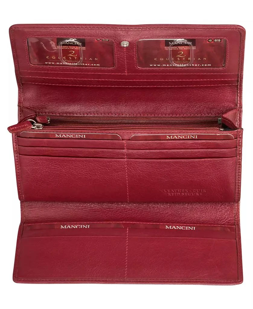 商品Mancini Leather Goods|Equestrian-2 Collection RFID Secure Trifold Wallet,价格¥430,第5张图片详细描述