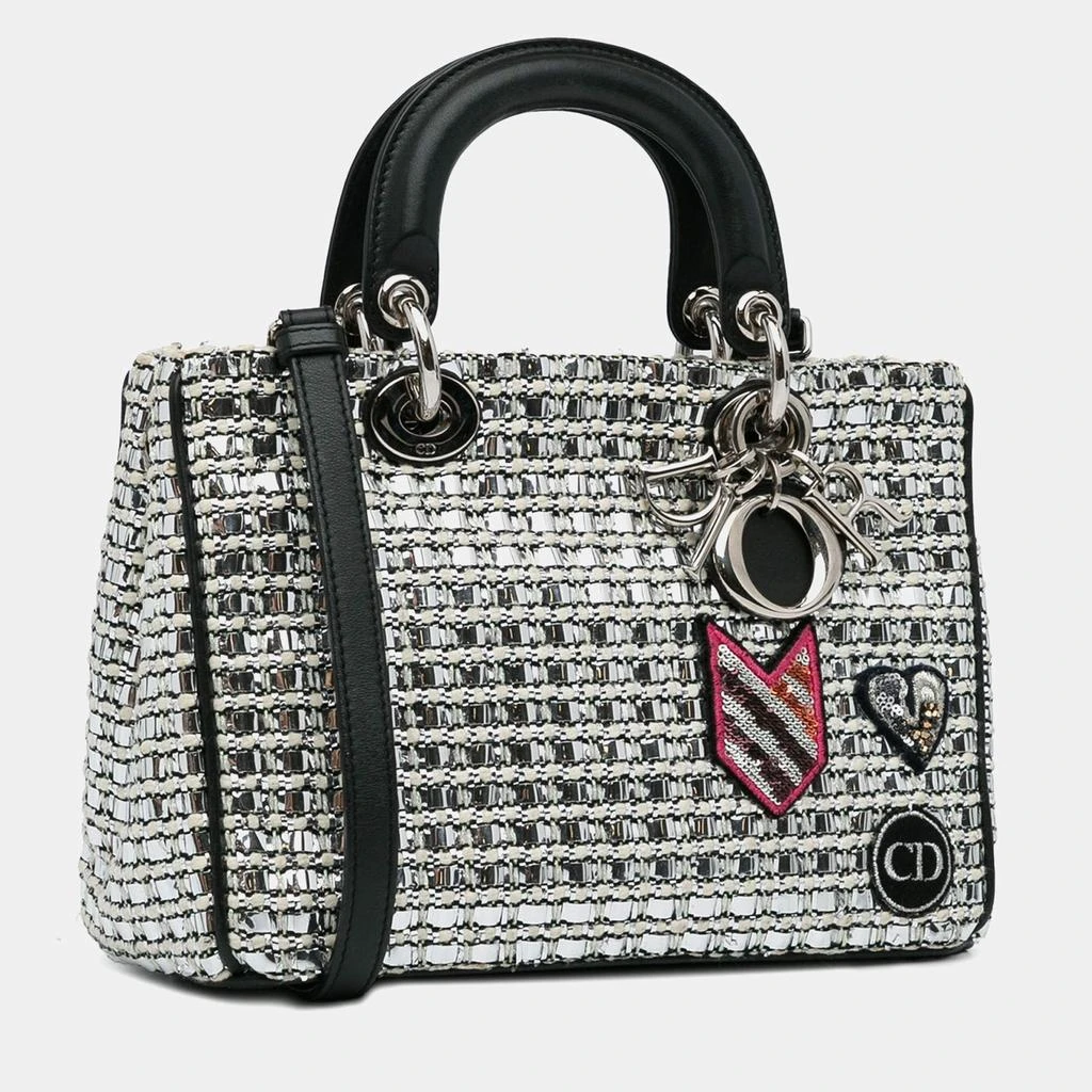 商品[二手商品] Dior|Dior Black & Silver Small Tweed Patch Diorissimo Tote Bag,价格¥13261,第2张图片详细描述
