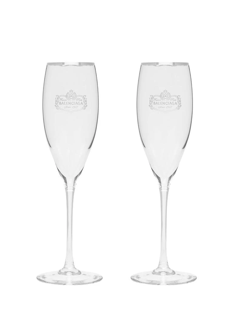 商品Balenciaga|Set Of 2 Crystal Champagne Glasses,价格¥3686,第1张图片