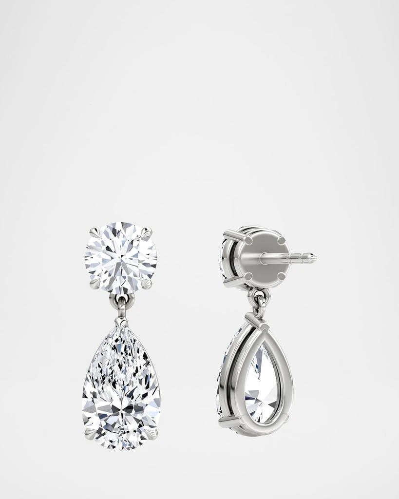 商品VRAI|14K White Gold Duo Pear Lab Created/VRAI Created Diamond Drop Earrings,价格¥26739,第3张图片详细描述