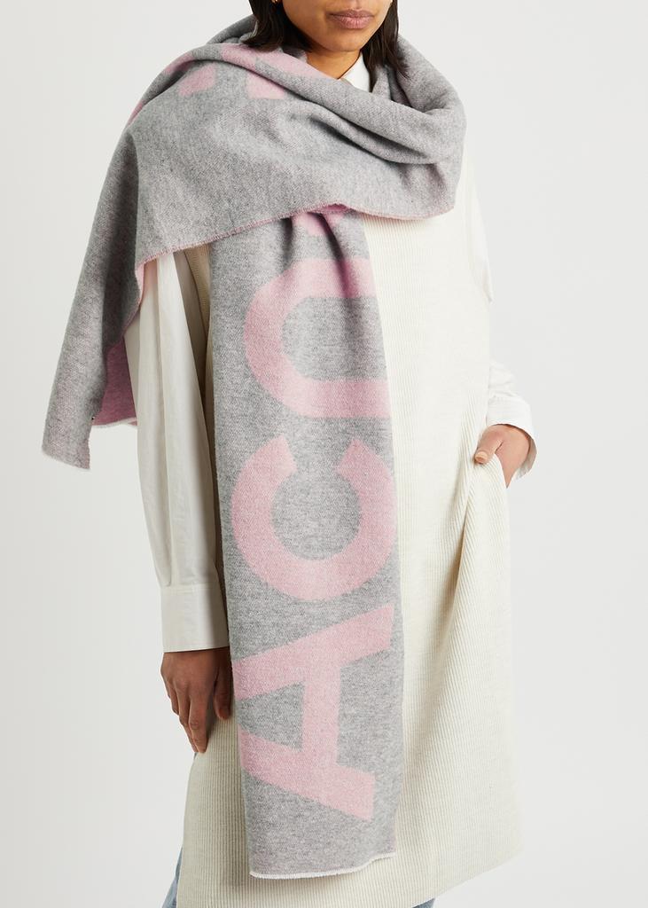商品Acne Studios|Toronto logo-intarsia wool-blend scarf,价格¥1833,第4张图片详细描述