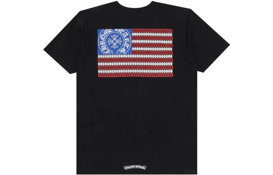 商品[国内直发] Chrome Hearts|美国国旗限定短袖T恤 男女同款 黑色,价格¥4162,第2张图片详细描述